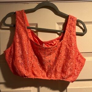 Peach 2 piece dance costume | adult XL